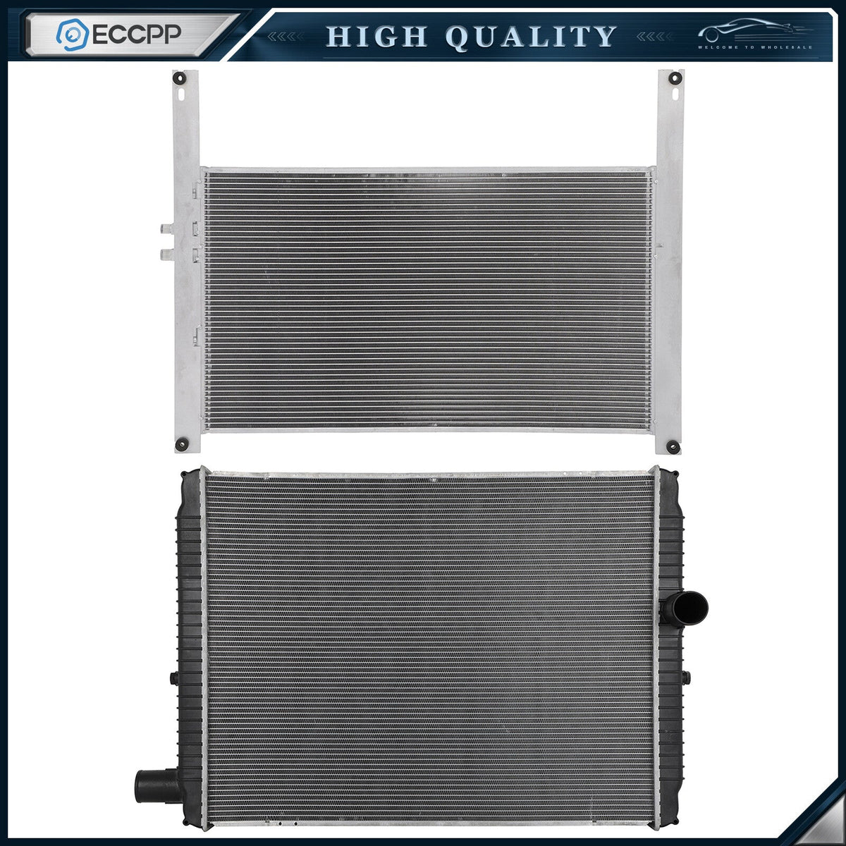 Radiator & AC Condenser Cooling Kit For 03-07 International Harvester 8600 SBA 6B93BC-57