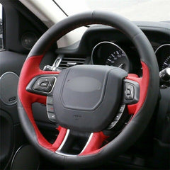 Top Leather Steering Wheel Hand-stitch on Wrap Cover For Range Rover Evoque 12+