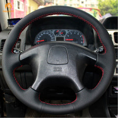 Top Leather Steering Wheel Hand-stitch on Wrap Cover For Mitsubishi Pajero Sport