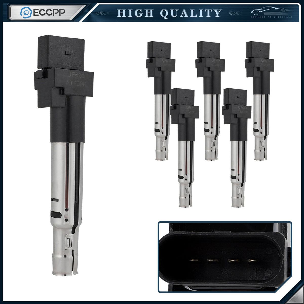 ECCPP 6 Ignition Coils For 2004-2006 Porsche Cayenne 3.2L 2008-2010 Cayenne 3.6L 6B93BC-57