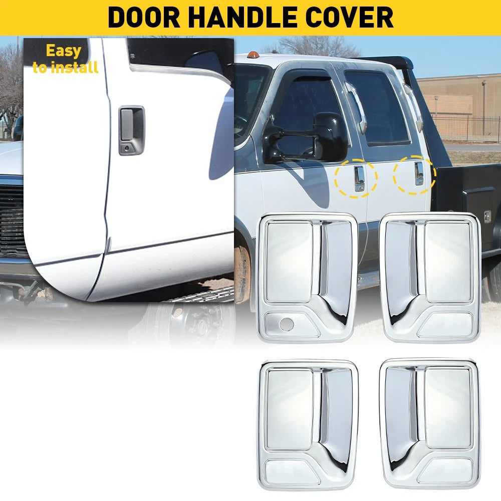 EXTERIOR CHROME LOOK DOOR HANDLE CAP COVER FIT FOR 1999-2016 FORD F250 F350 F450 6B93BC-57