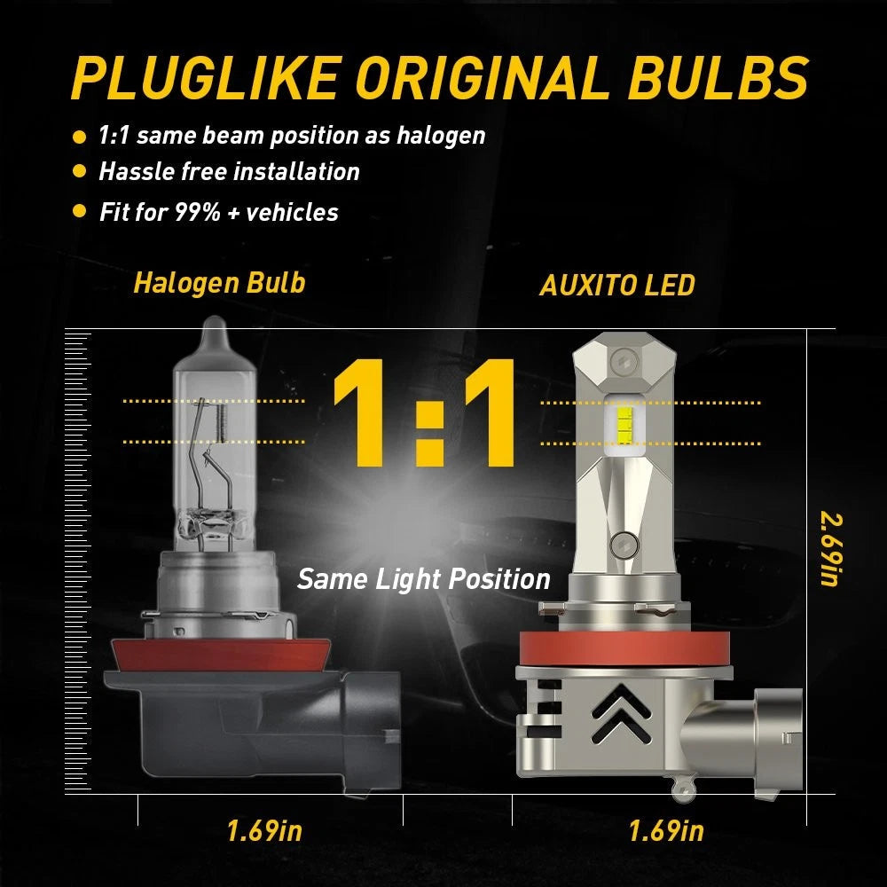 2X AUXITO H11 H8 LED Headlight Bulb Kit Low Beam 10S for Toyota Camry 07-17 EOA AUXITO