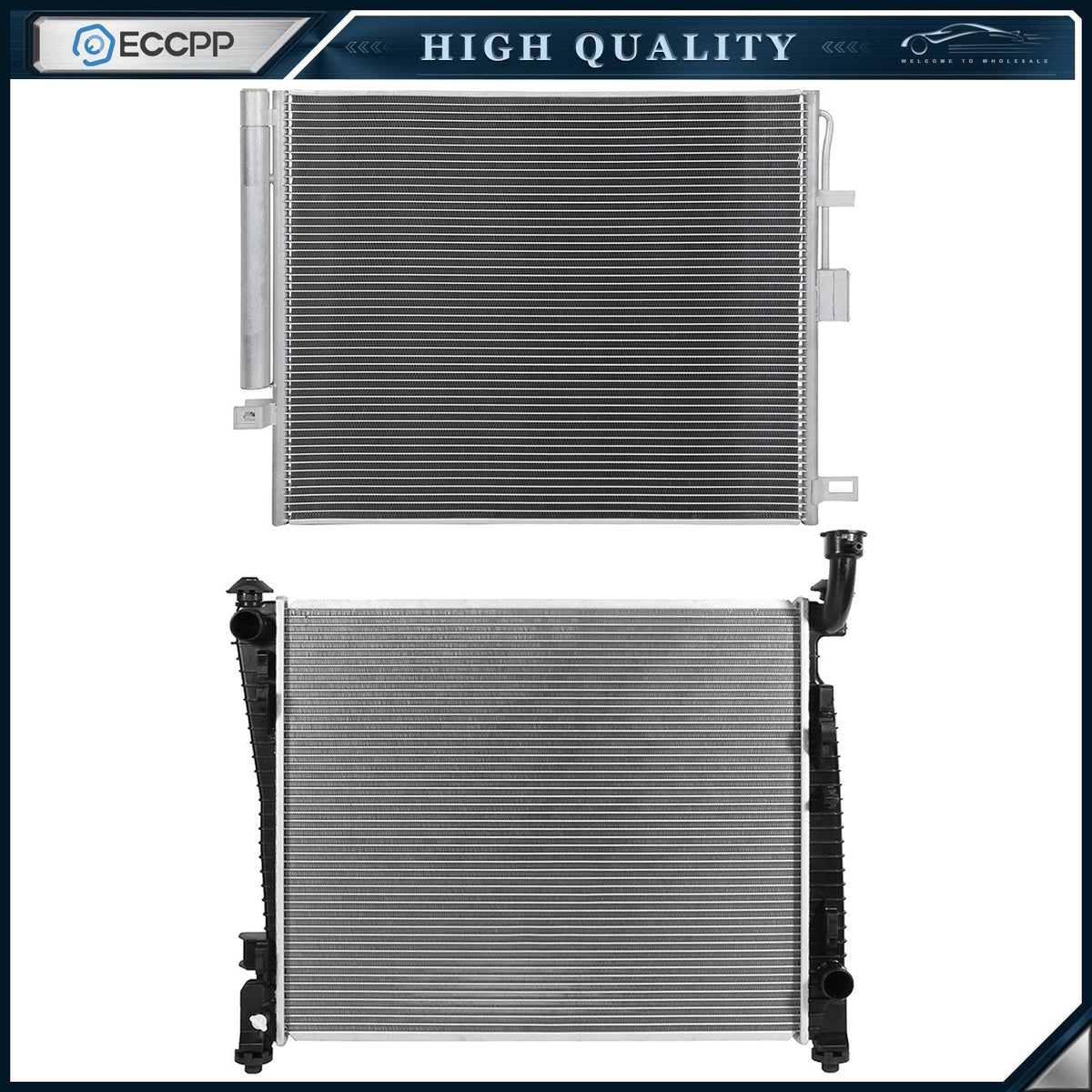 Aluminum Radiator & AC Condenser Cooling Kit For 2015 2017-2020 Dodge Durango 6B93BC-57