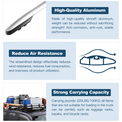 2Pcs Roof Rack Side Rails Cargo Carrier For 2015-2016 Toyota RAV4 4Dr Aluminum 6B93BC-57
