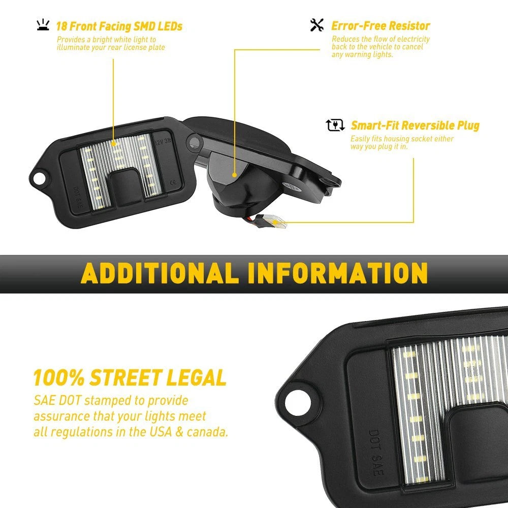 White LED Rear License Plate Light Lamp Upgrade For 2005-2009 Ford Mustang EOA 6B93BC-57