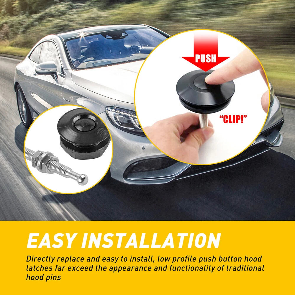 2pcs Quick Push Release Hood Button Bonnet Pins Lock Clip Auto Car Bumper Latch 6B93BC-57