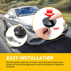 2pcs Quick Push Release Hood Button Bonnet Pins Lock Clip Auto Car Bumper Latch 6B93BC-57