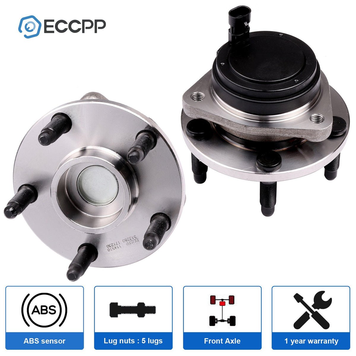 2P Front Wheel Hub Bearings For 2011-2013 Chevrolet Caprice 2008 2009 Pontiac G8 6B93BC-57