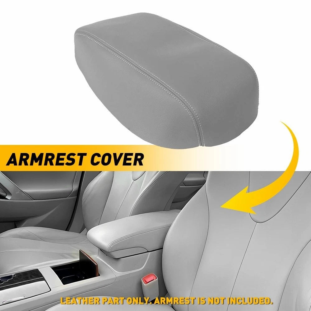 Gray/Beige Center Console Lid Armrest Leather Cover for 2007-2011 Toyota Camry A 6B93BC-57