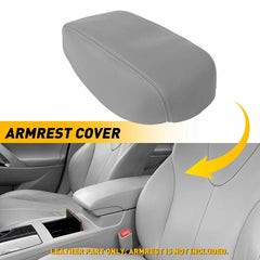 Gray/Beige Center Console Lid Armrest Leather Cover for 2007-2011 Toyota Camry A 6B93BC-57