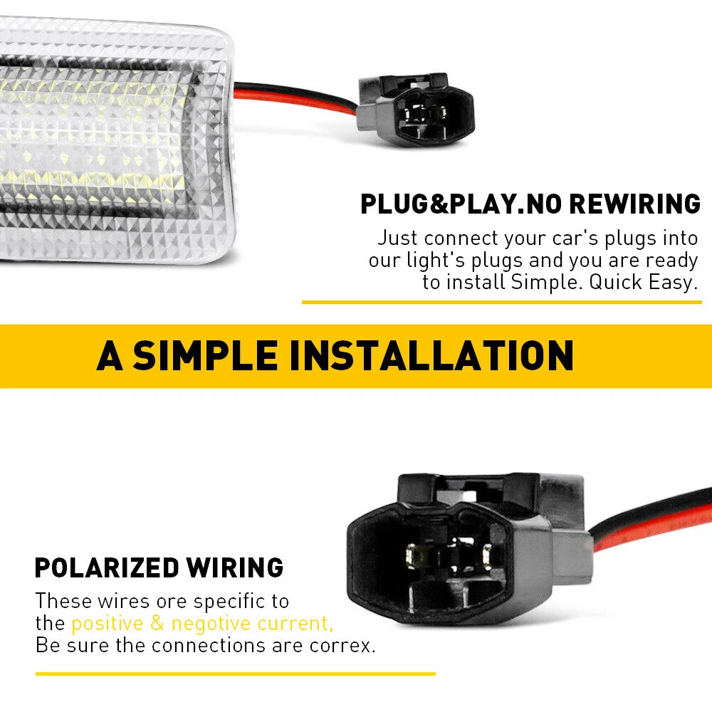 Pair LED Door Courtesy Light For Toyota Avalon Mirai Sienna Venza 4Runner Camry 6B93BC-57