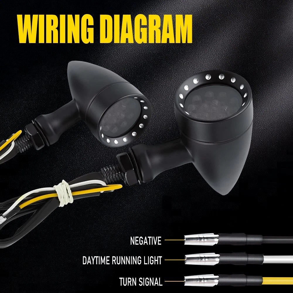 Universal Motorcycle Turn Signal Light Front LED Blinkers Indicators For Honda A 6B93BC-57