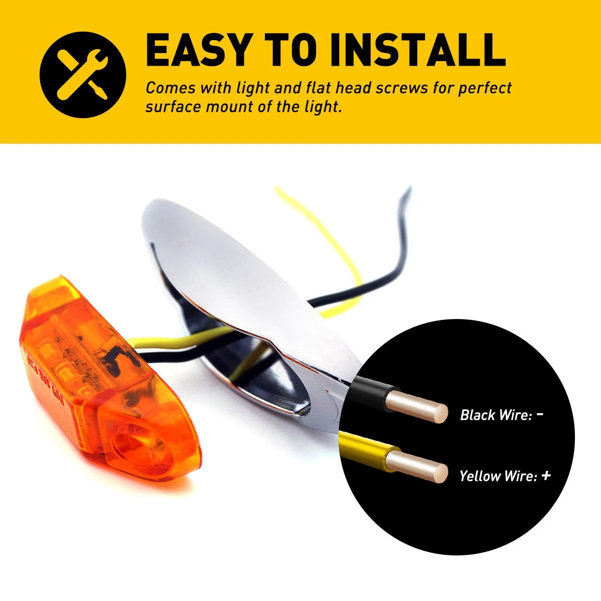 20x Amber 4" 3-LED Marker Side Clearance Lights RV Truck Trailer Waterproof 12V 6B93BC-57