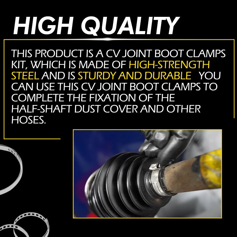 20Pc Universal Adjustable CV Joint Boot Axle Crimp Clamps W/ Clamp Pliers Tool 6B93BC-57