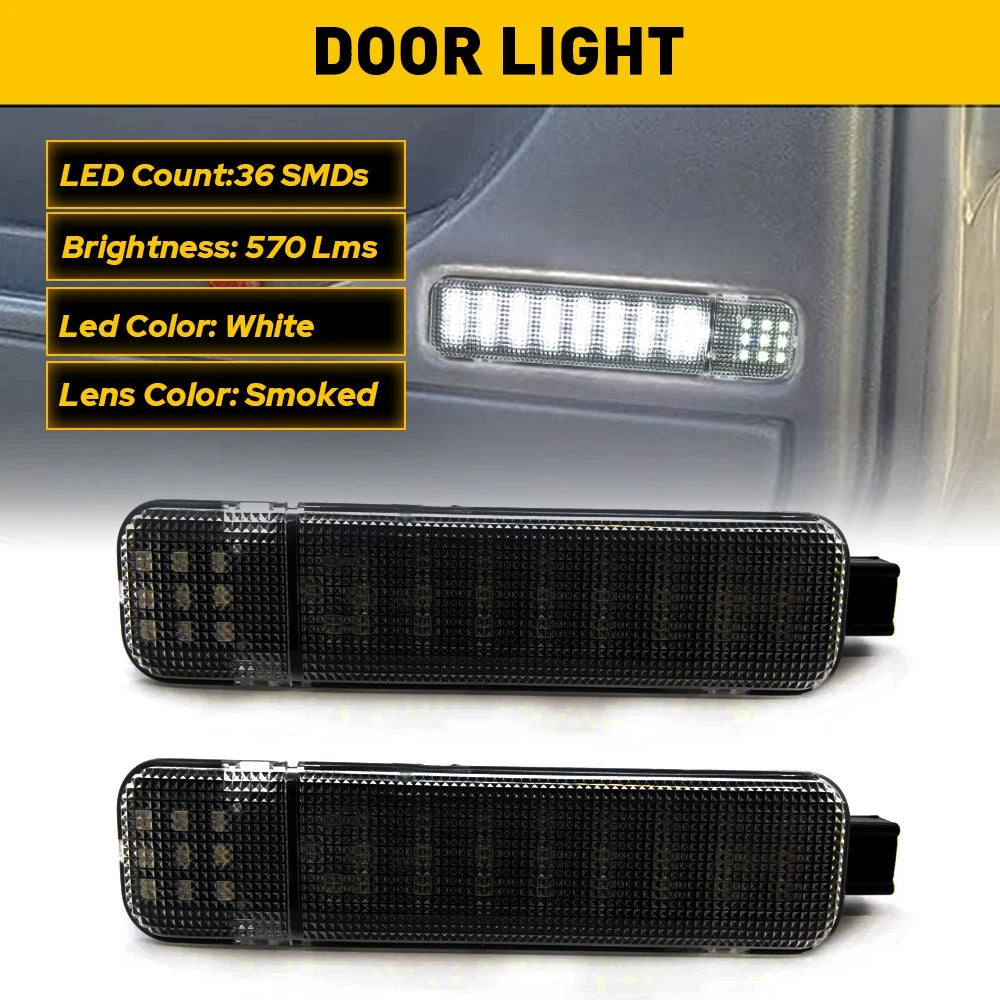 Pair Interior Door Panel Courtesy LED Smoke For 1995-07 Silverado Sierra C/K GMC 6B93BC-57
