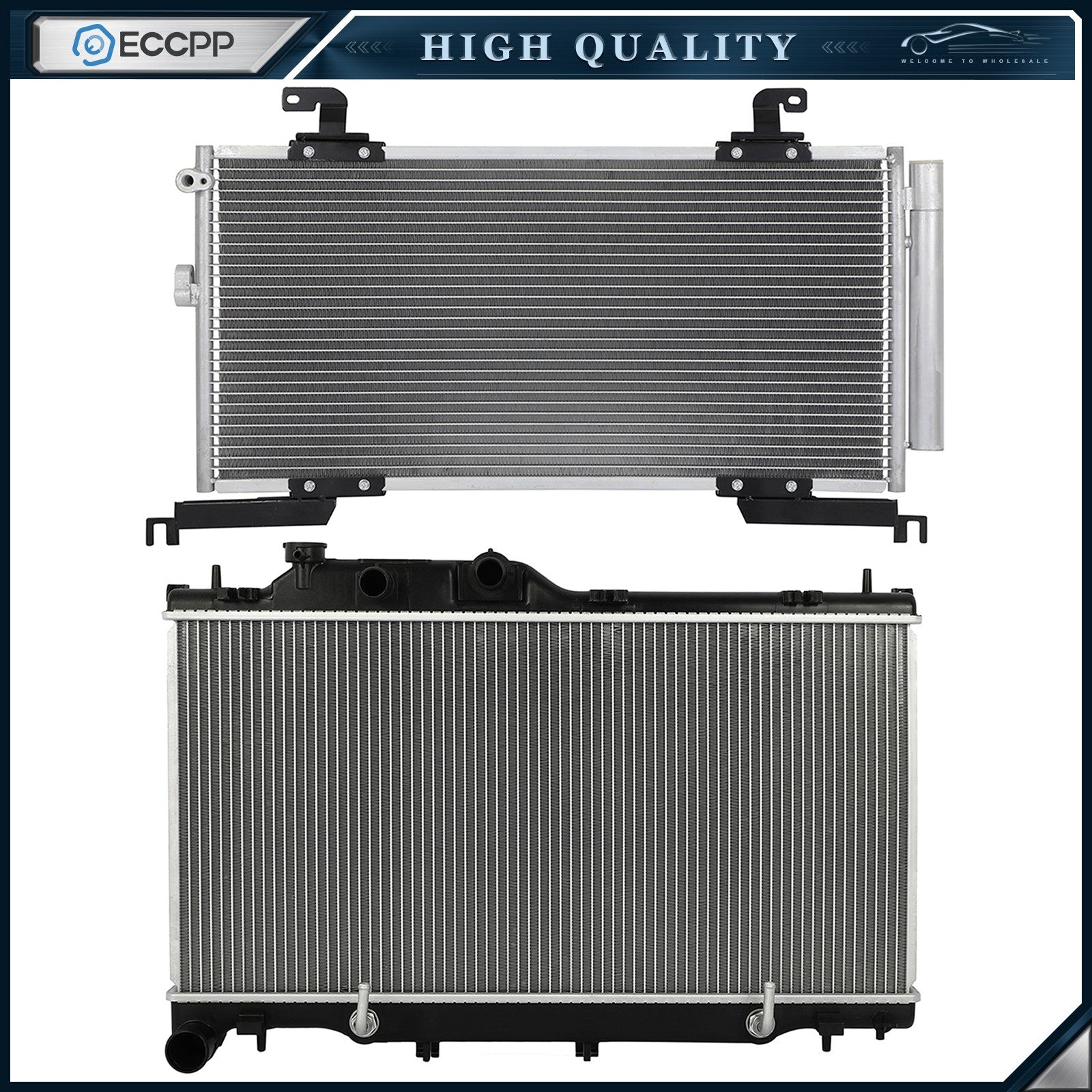 Aluminum Radiator & AC Condenser Cooling Kit For 2015-2018 2019 Subaru Legacy 6B93BC-57