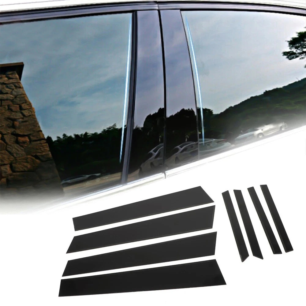 Black Pillar Posts 8pcs Set Cover Door Window Trim For Honda Civic 12-15 4dr EOA 6B93BC-57
