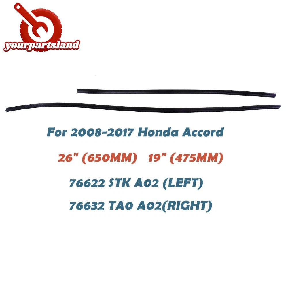 Pair Front Window Wiper Insert Blades for Honda Accord 2008-2017 76632-TA0-A02 6B93BC-57