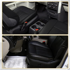 Fit 2011-2016 Chrysler Town Country LH Driver Leather Bottom Seat Cover Black EA 6B93BC-57