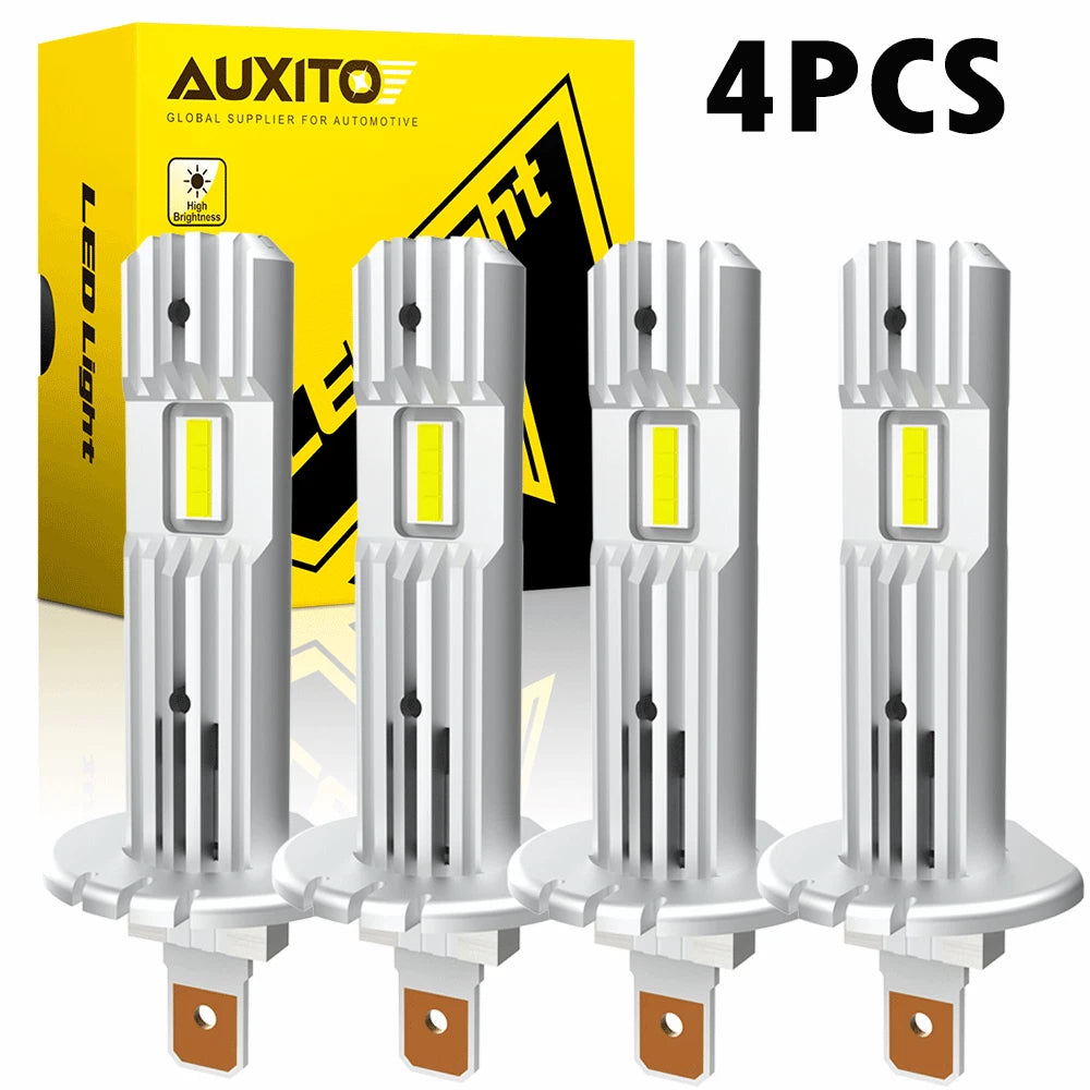4x AUXITO Super White LED H1 Headlight Bulbs Conversion Kit High Low Beam 6500K AUXITO