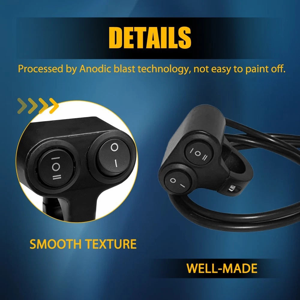 7/8" Motorcycle ATV Dual Button On Off Switch Handlebar Headlight Fog Spot Light 6B93BC-57