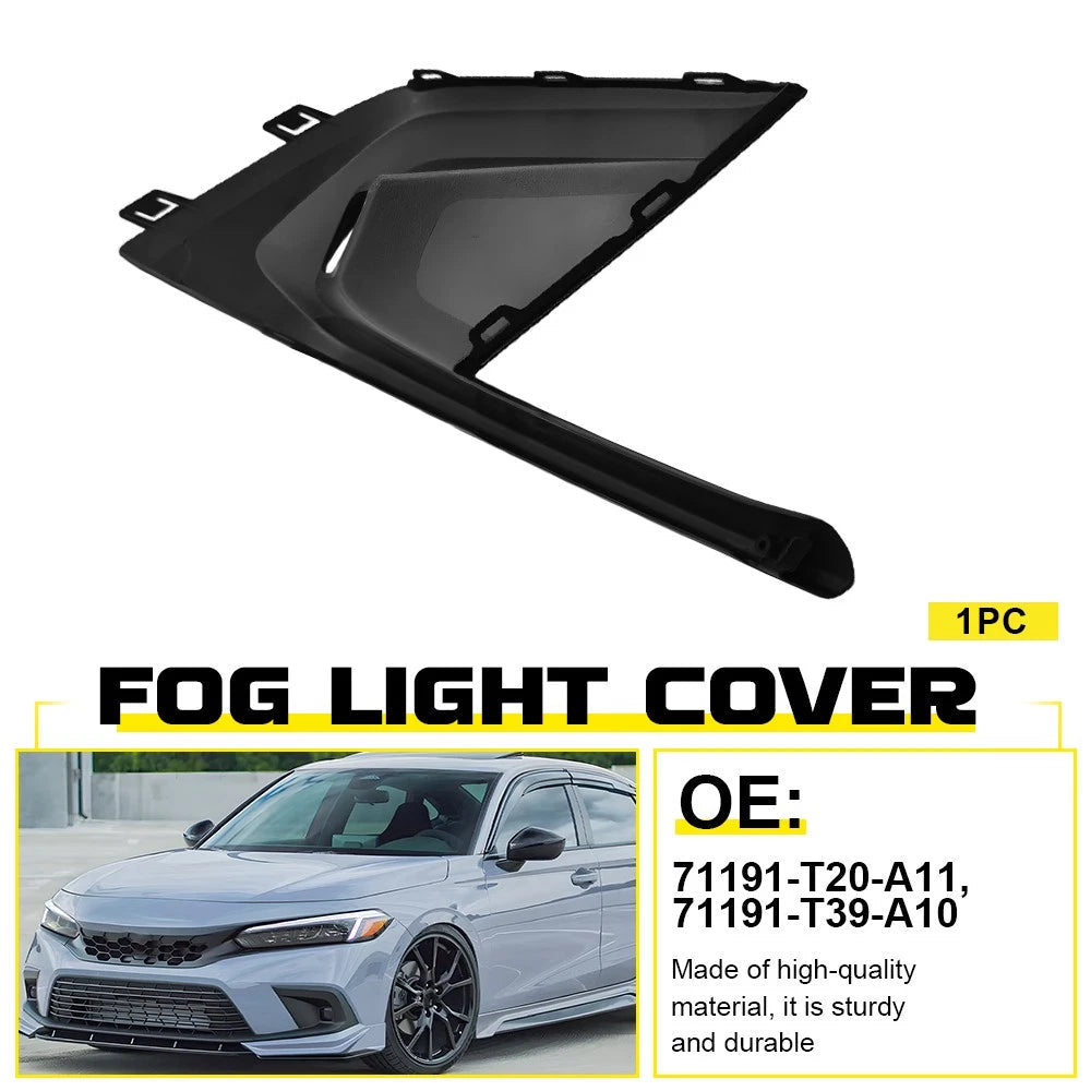 LH Left Fog Light Bumper Cover Grille Black For 2022 2023 2024 Honda Civic EOA 6B93BC-57