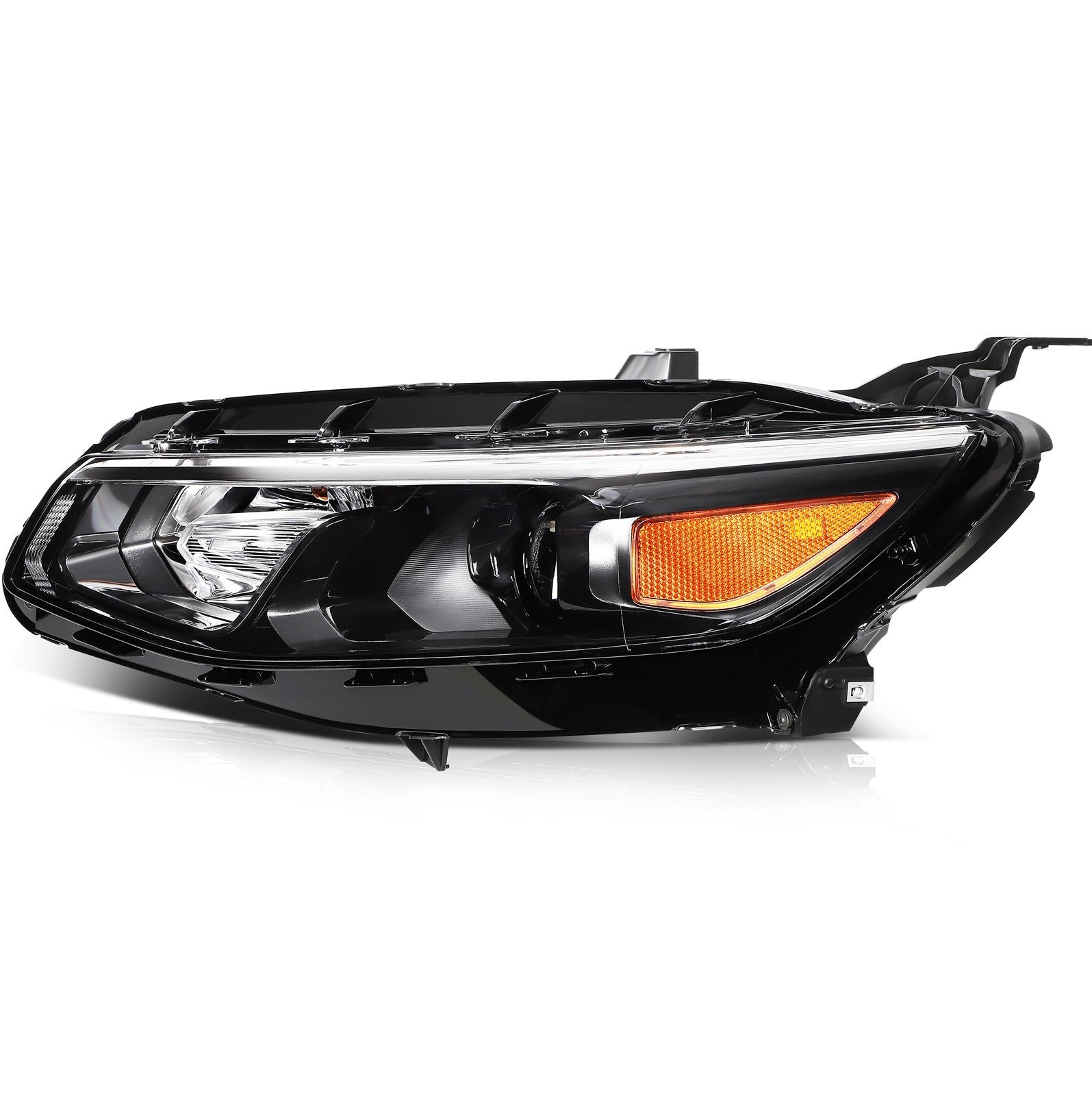 ECCPP Headlights Assembly For Chevrolet Malibu 2016-2018 Pair Kit Black Amber 6B93BC-57