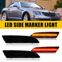 4X Smoke Front Rear Bumper Side Marker Lights For 2004-2008 Chrysler Crossfire A 6B93BC-57
