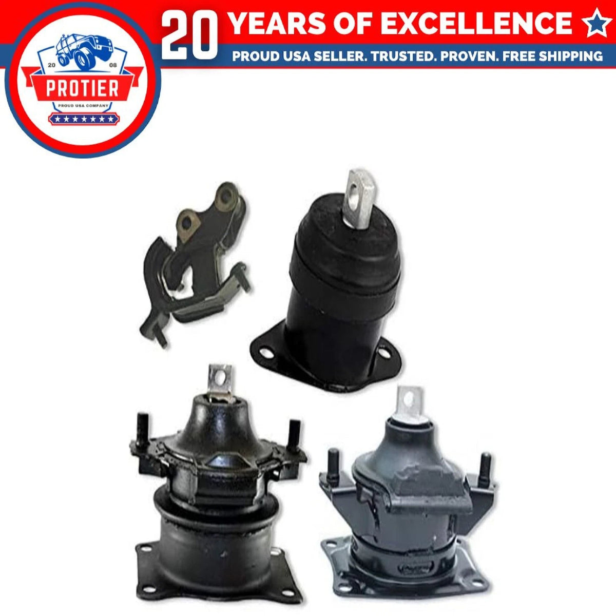 Fits 2003-2007 Honda Accord 2.4L MANUAL Motor & Front Trans Mount Set 4pcs : 6B93BC-57