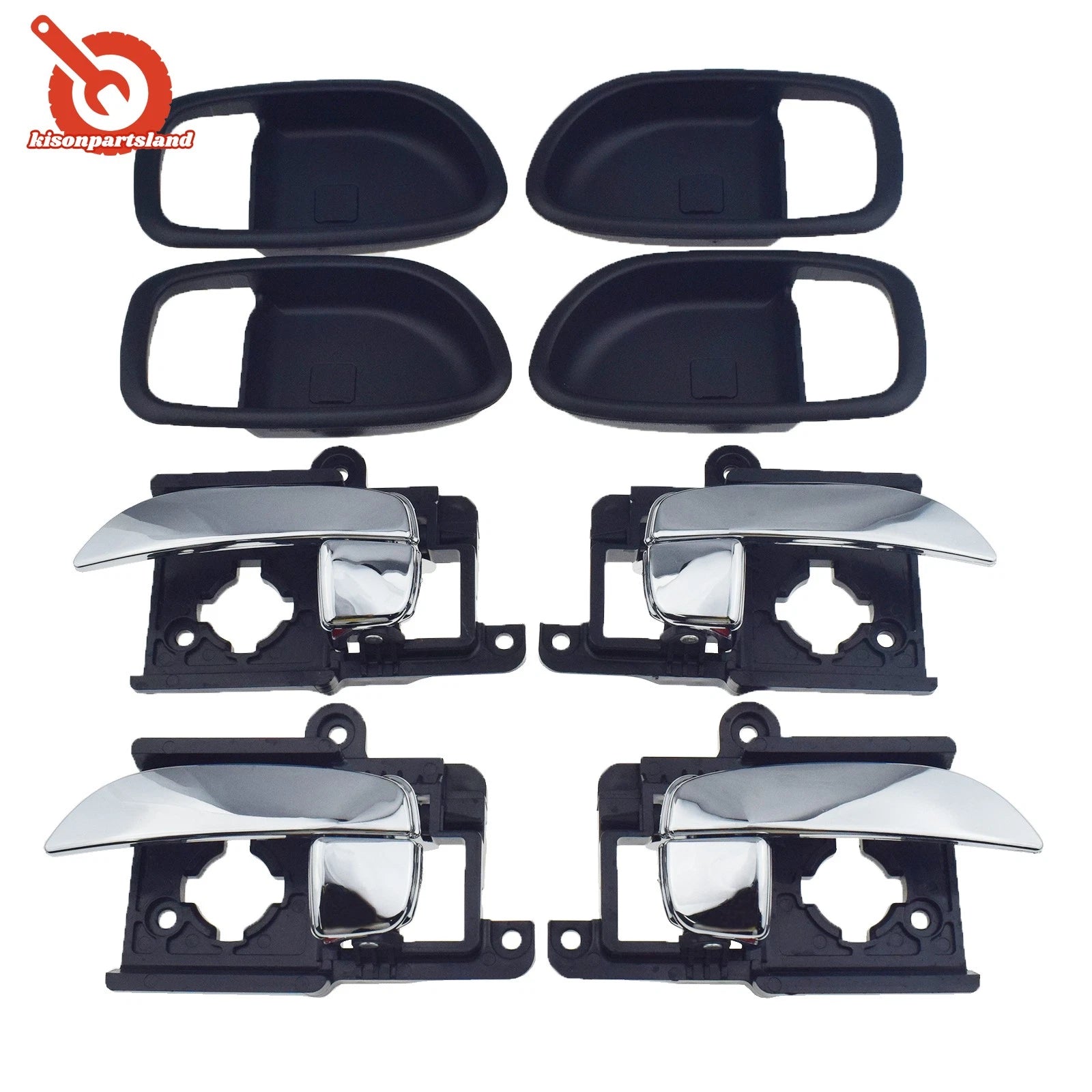 Front Rear LH RH Inside Inner Door Handle & Bezel 8pcs For 07-10 Hyundai Elantra 6B93BC-57