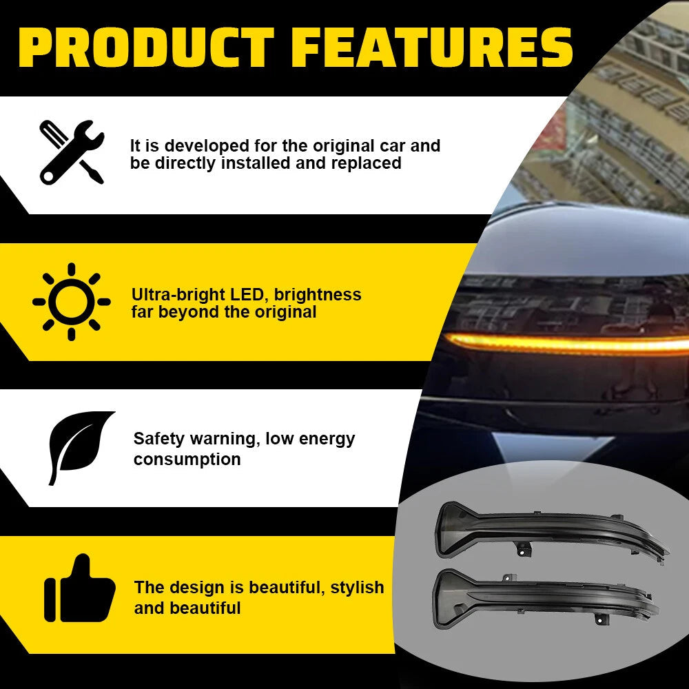 For BMW 5 Series G30 G31 2017-23 LED Side Mirror Sequential Turn Signal Lights A 6B93BC-57