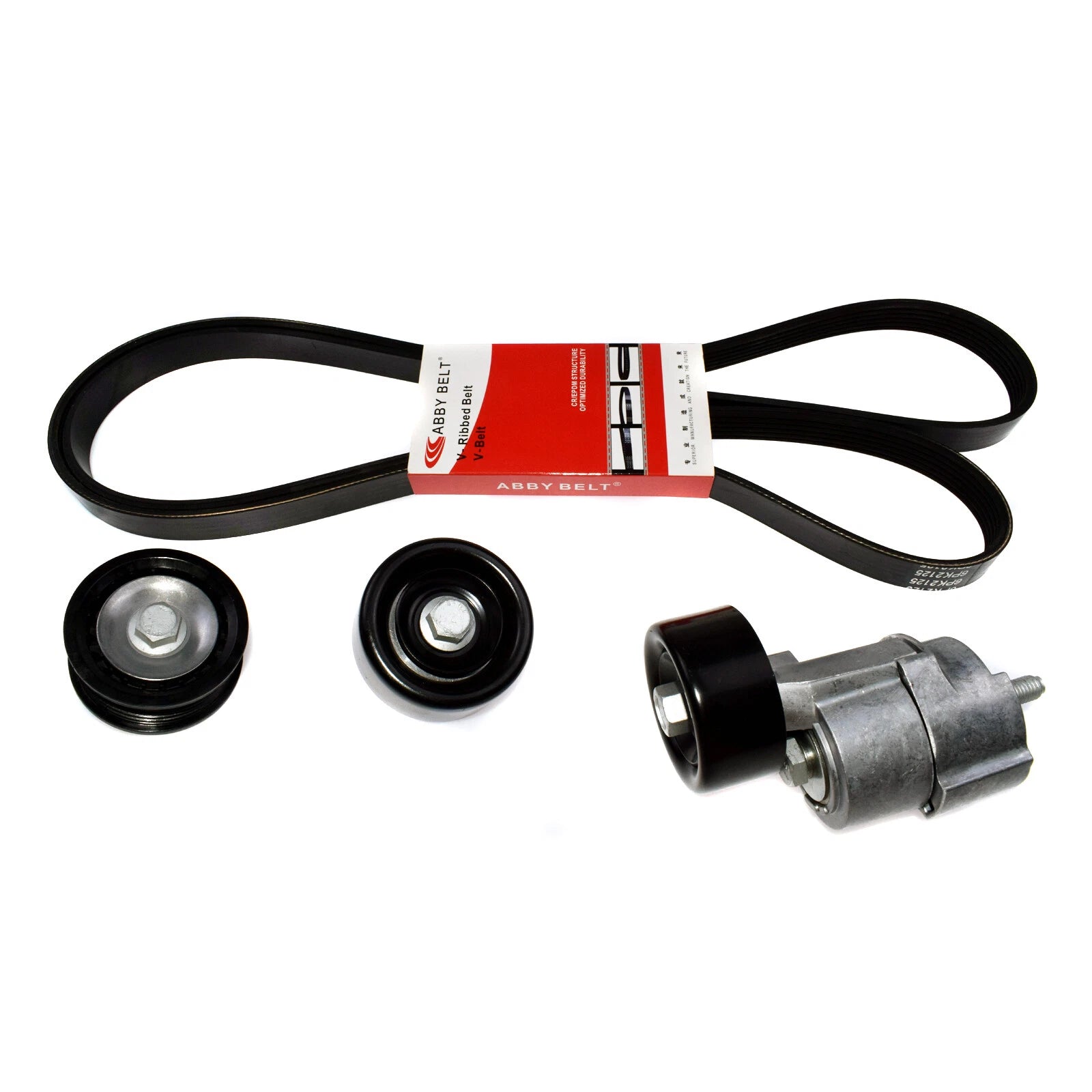 Tensioner & Serpentine Belt &Idler Pulley Kit For Hyundai Santa Fe Sorento Forte 6B93BC-57