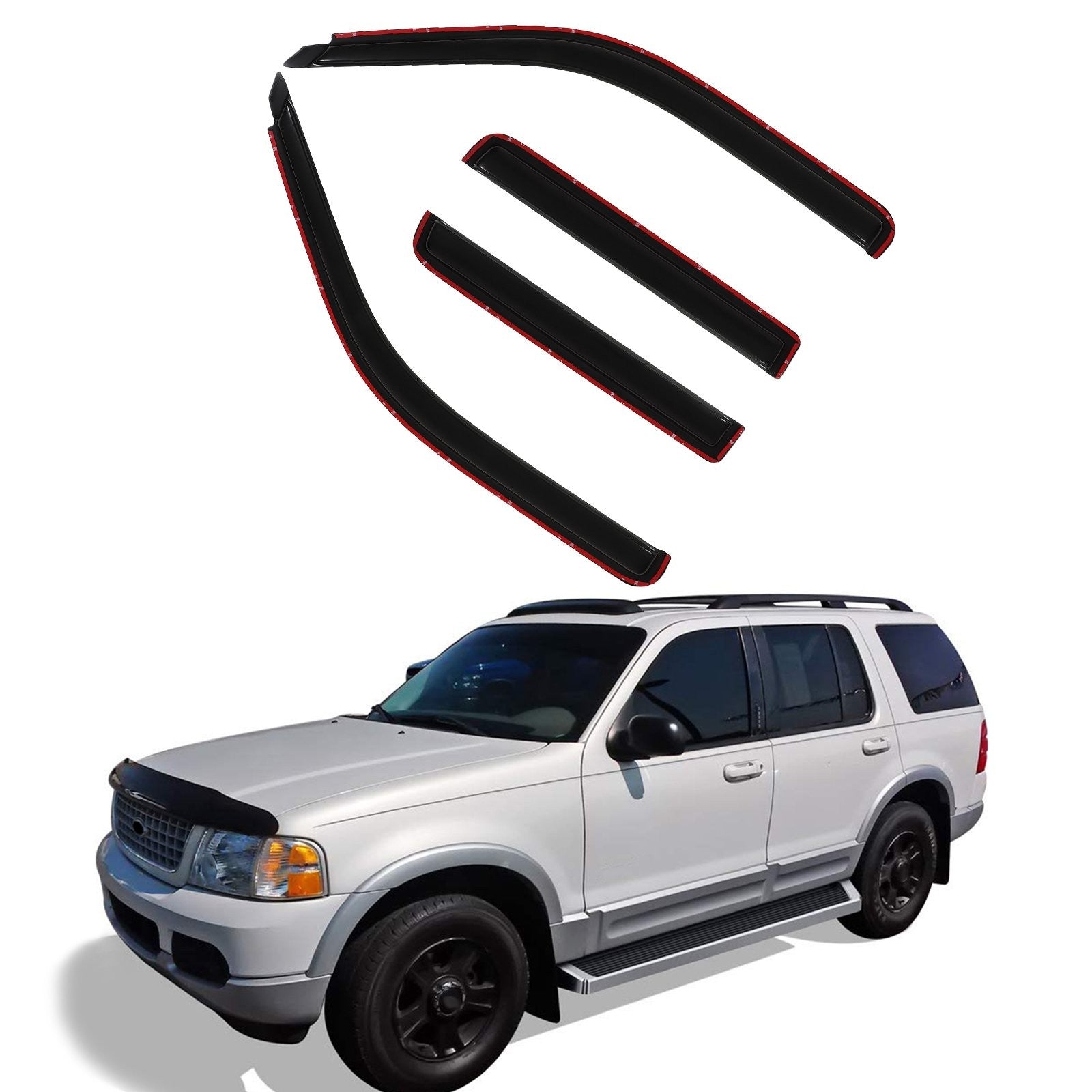 Window Visor Vent Rain Shades Guards Deflectors For 1991-2005 Ford Explorer 6B93BC-57