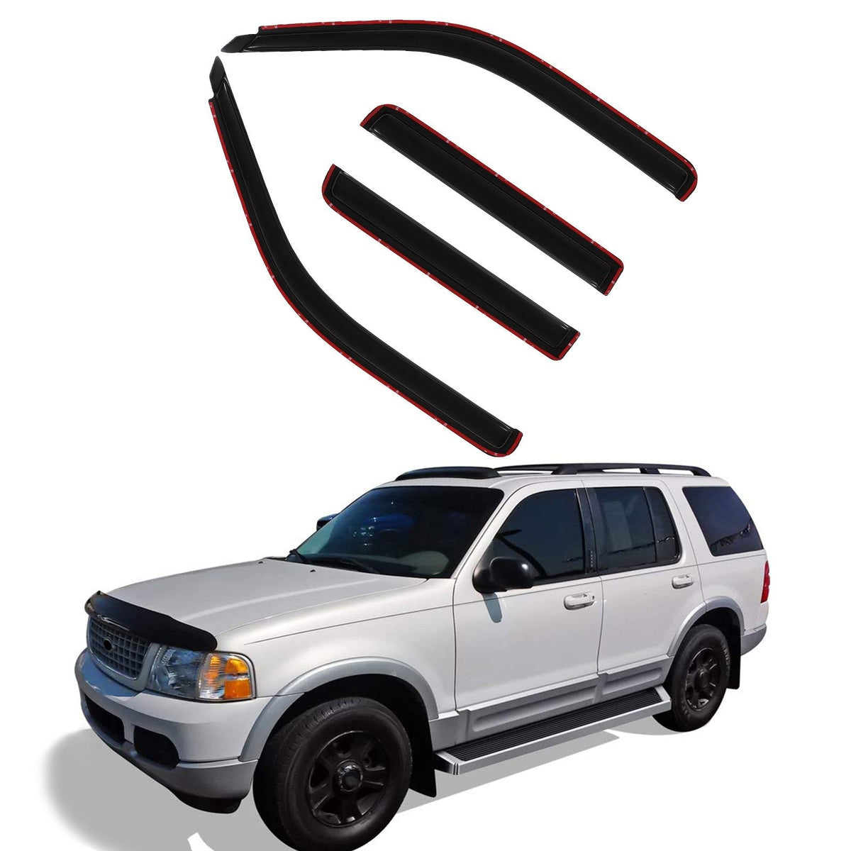 Window Visor Vent Rain Shades Guards Deflectors For 1991-2005 Ford Explorer 6B93BC-57
