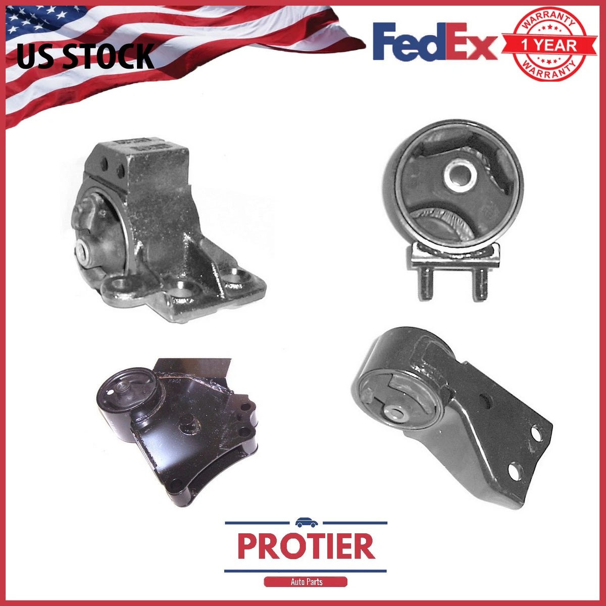 Engine Motor & Trans Mount Set for 2000-2004 Kia Spectra 1.8L Auto Trans 6B93BC-57