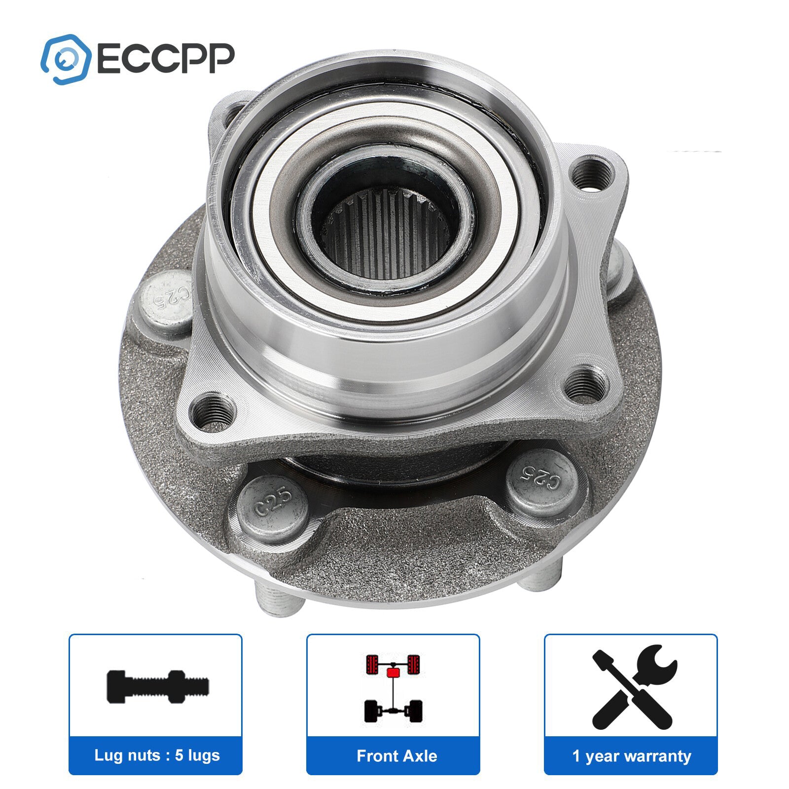 1Pc Wheel Hub Bearing Assembly Front For Toyota Prius 2004-2009 2008 2007 2006 6B93BC-57