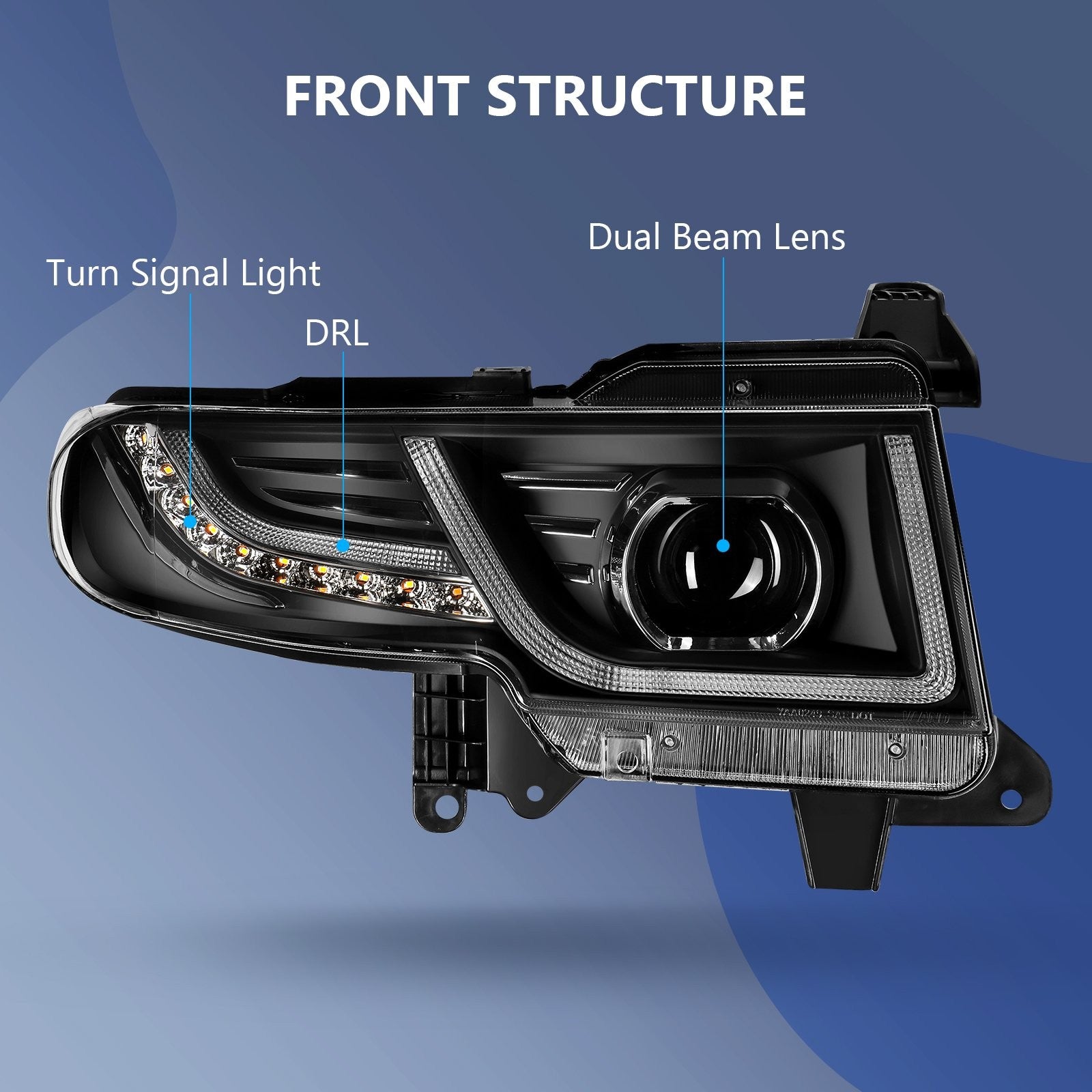 Pair Kit LED Headlights Assembly For 2007-2014 Toyota FJ Cruiser 4.0L Black 6B93BC-57