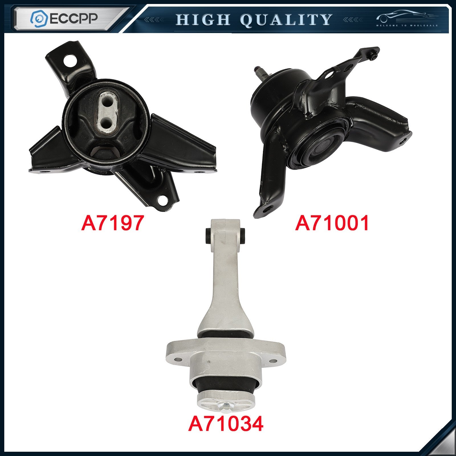 For 2013-2015 Optima L4 2.4L EX Luxury 9755 9766 9760 3PCS Engine Motor Mounts 6B93BC-57