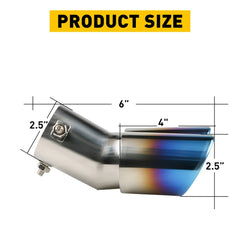 Car Dual Outlet Rear Muffler Tip Exhaust Pipe Tail Throat Replace For 1.4-2.5 EA 6B93BC-57