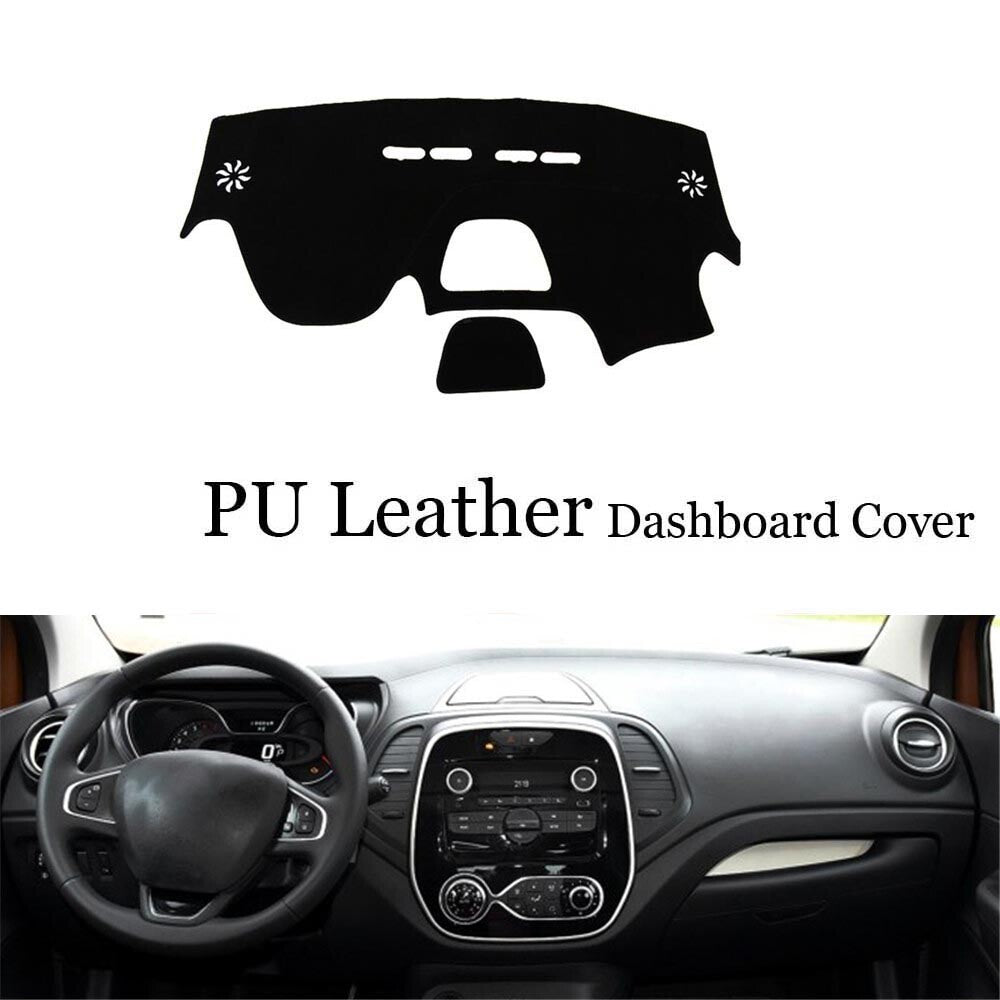 Dashboard Console Cover PU Leather Protector Sunshield Pad For Renault Captur