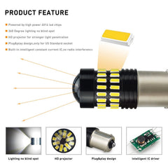 4X AUXITO BA15S 1156 P21W 7506 Reverse Back Up Light Super White LED Bulb 48H A AUXITO