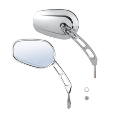 Chrome Rear-View Mirrors For Harley Road Street Glide Sportster Dyna Softail FL