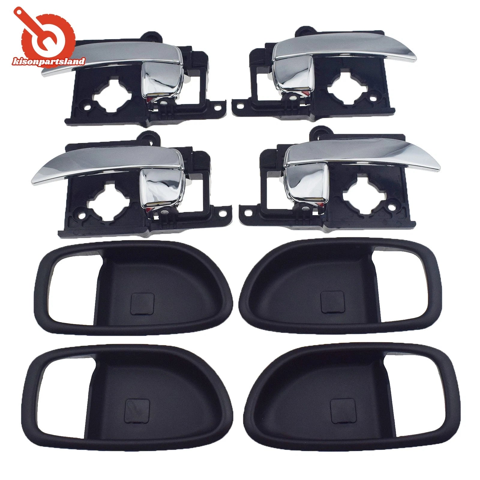 Front Rear LH RH Inside Inner Door Handle & Bezel 8pcs For 07-10 Hyundai Elantra 6B93BC-57