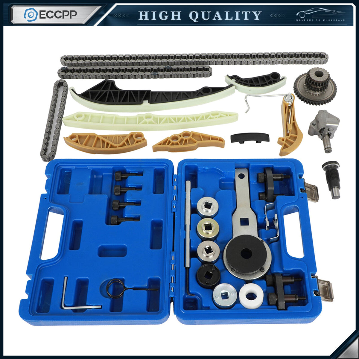 For Audi VW 2.0 TSI Jetta GTI A4 A5 Q5 Beetle Passat CC Timing Chain & Tool Kit 6B93BC-57