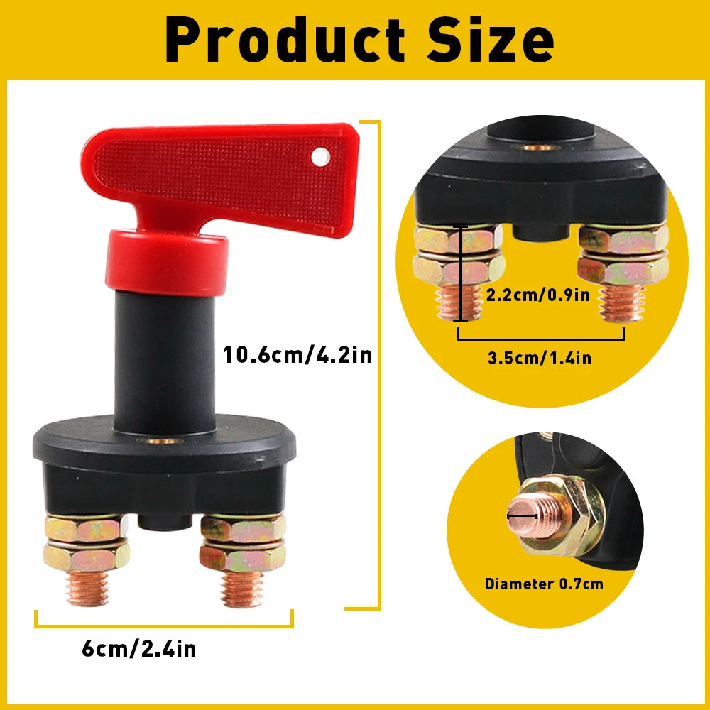 12V-24V Battery Isolator Disconnect Off Cut Power Kill Switch for Car Truck Boat 6B93BC-57