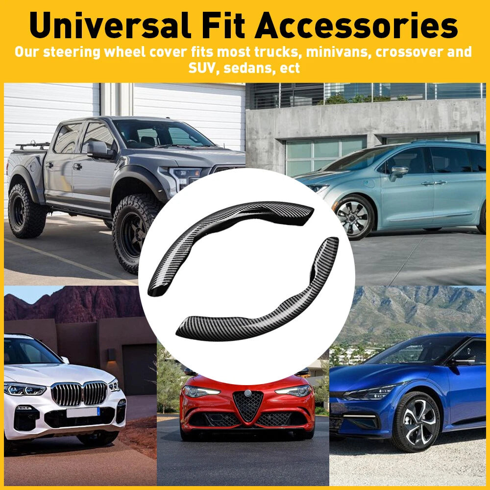 Carbon Fiber Car Steering Wheel Booster Cover Car Accessories For 15"/37-38CM EA 6B93BC-57