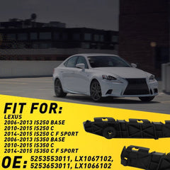 1 Front Pair Bumper Side Brace LH Bracket & RH For 2006-2015 Lexus IS250 / IS350 6B93BC-57
