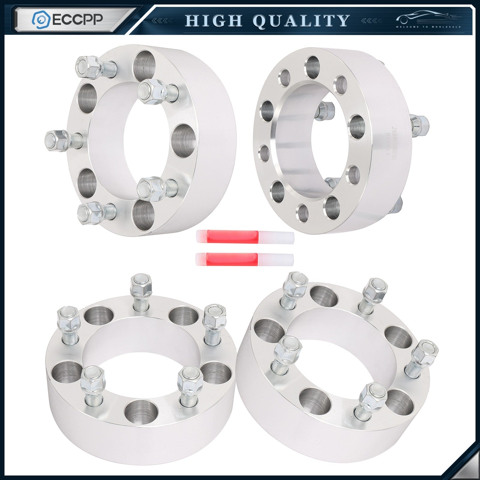 4 Pcs 2" 5x5.5 5x139.7 Wheel Spacers 9/16"x18 For Dodge Ram 1500 2002-2010 2011 6B93BC-57