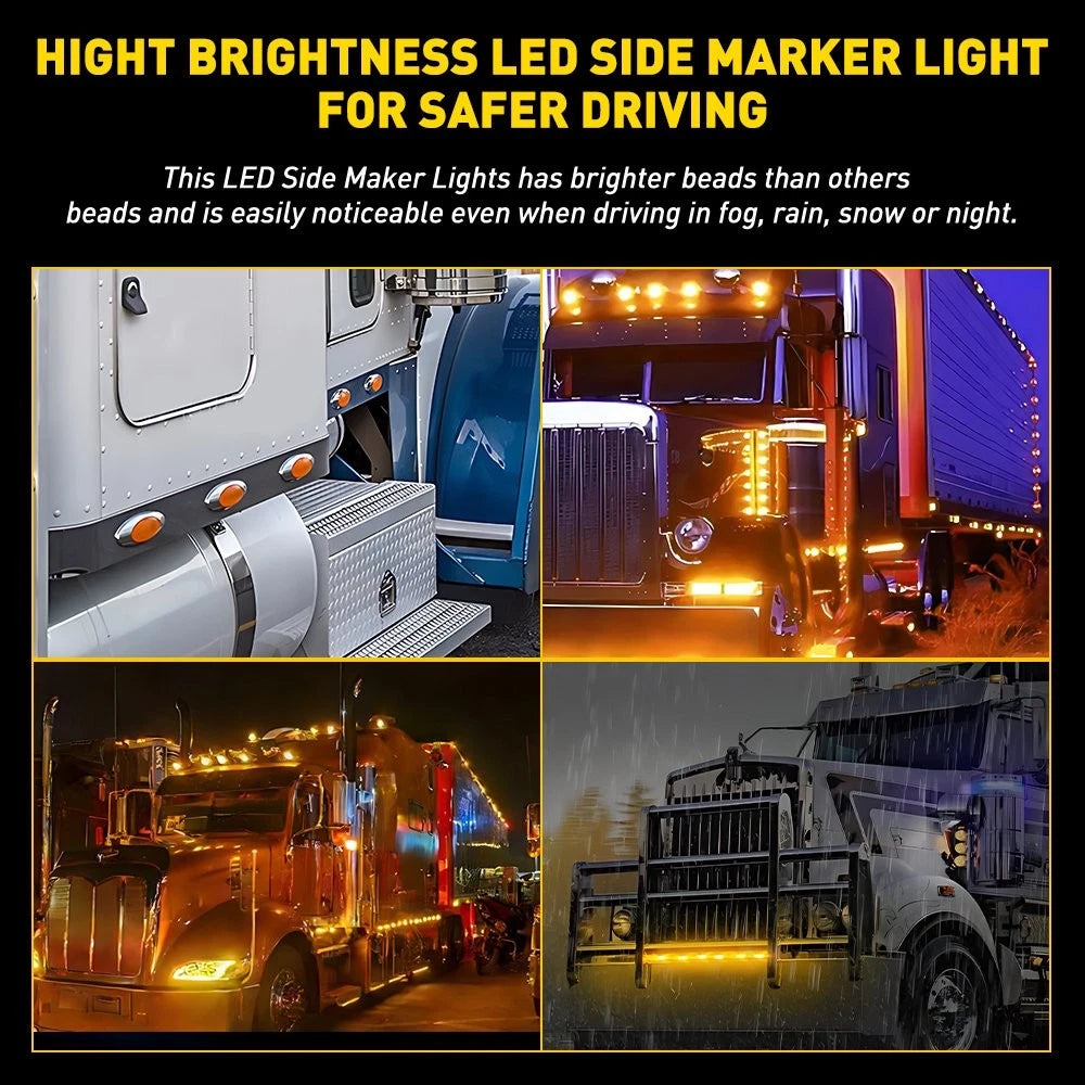 20PCS Marker Light 6.5" LED Truck RV Trailer Oval Clearance Side Light Amber EOA 6B93BC-57