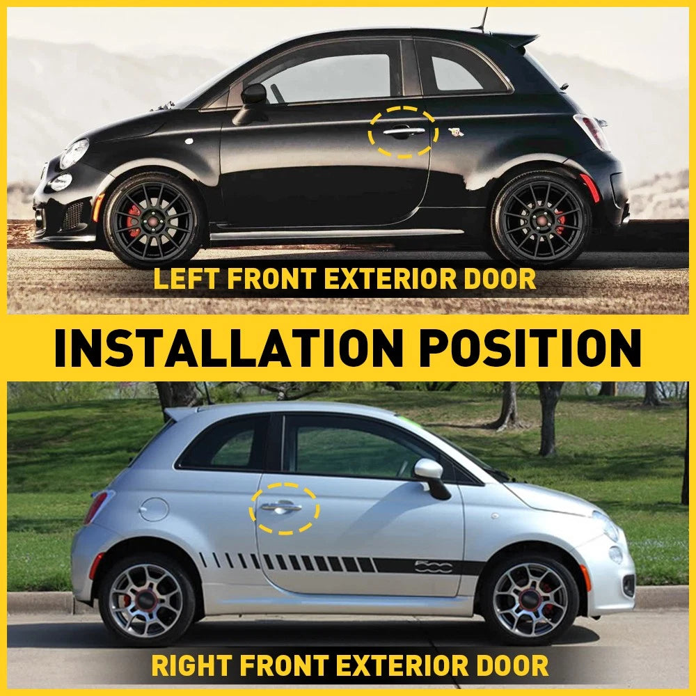 Exterior Door Handle Front Driver and Passenger Hand Side for Fiat 500 Pair 6B93BC-57